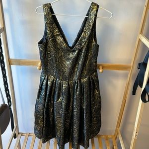 EUC - Pink Tartan Gold Cocktail Dress